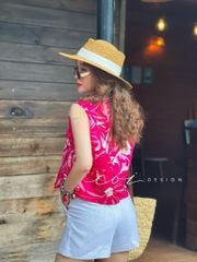 Áo sát nách nút bọc Linen tưng premium Cói Design