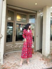 Đầm nút bọc cổ V Linen Cói Design