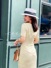 Đầm chéo eo linen tưng premium Cói Design