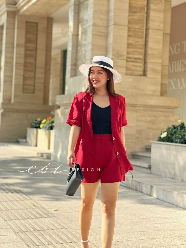 Quần short blazer linen prenium  Cói Design
