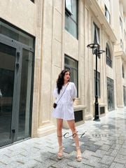 Áo nút bọc cổ V Linen tưng premium Cói Design