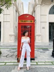 Áo bẹt vai thiết kế nơ Cói Design