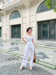 Áo bẹt vai thiết kế nơ Cói Design