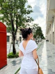 Áo bẹt vai thiết kế nơ Cói Design