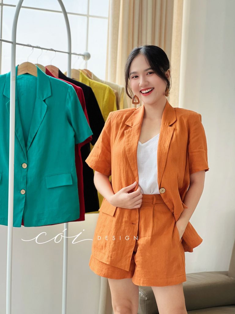 Quần short blazer linen prenium  Cói Design