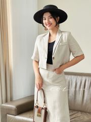 Sét chân váy cổ vest Cói Design