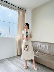 Sét chân váy cổ vest Cói Design