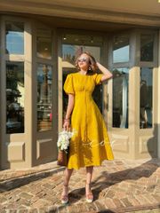 Đầm linen tám mảnh tay bí Linen tưng premium Cói Design