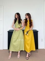 Đầm linen rút túi sát nách Cói Design