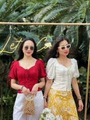 Chân váy nút bọc linen Cói Design