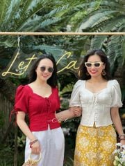 Chân váy nút bọc linen Cói Design