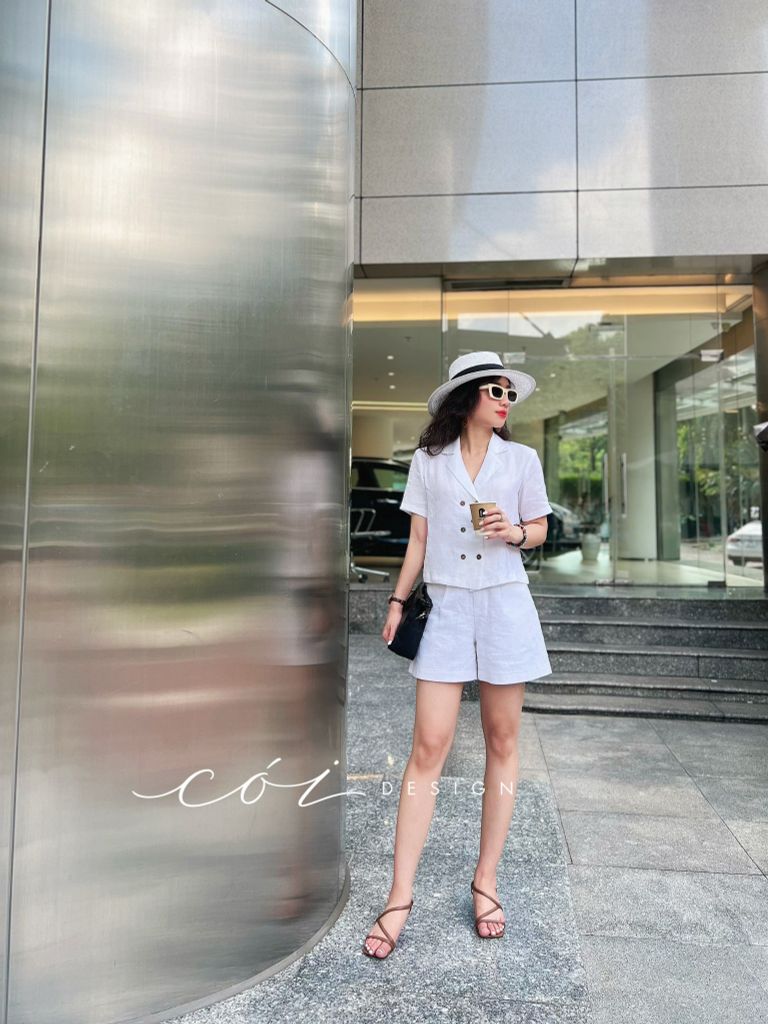 Áo danton 2 hàng nút Linen tưng premium Cói Design