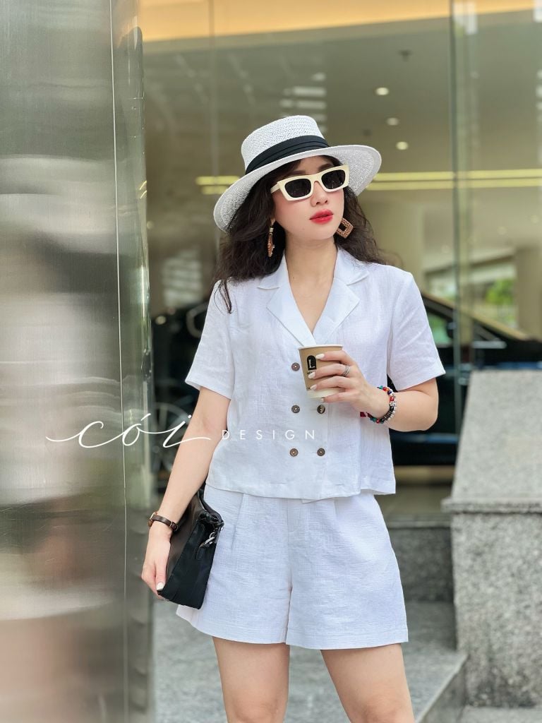 Áo danton 2 hàng nút Linen tưng premium Cói Design