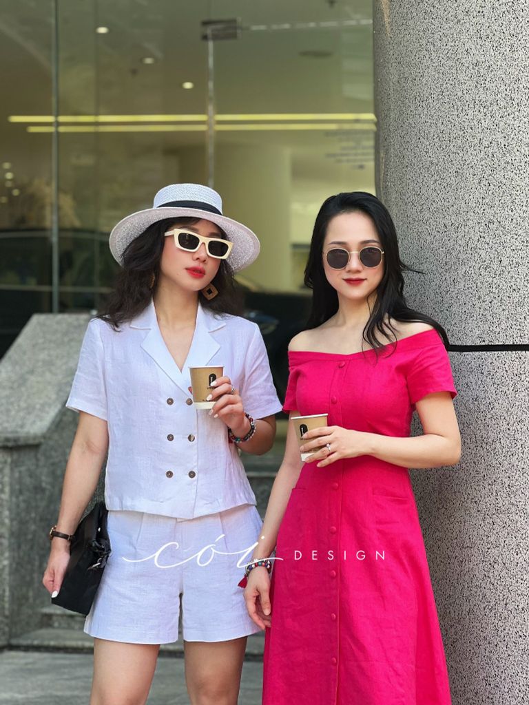 Áo danton 2 hàng nút Linen tưng premium Cói Design