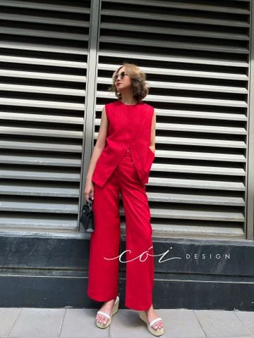 Quần suông linen tưng premium Cói Design