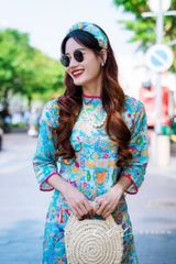 Áo Dài Sắc Xuân Bên Thềm Cói Design