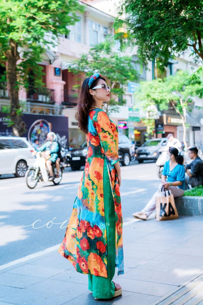 Set áo dài Sắc Xuân Bên Thềm  Cói Design