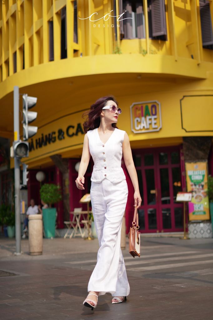 Áo gile phối dây linen tưng premium Cói Design