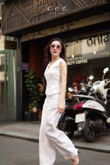 Áo gile phối dây linen tưng premium Cói Design