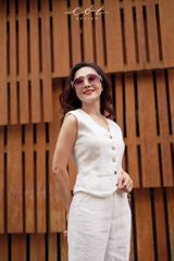 Áo gile phối dây linen tưng premium Cói Design