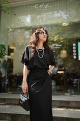Chân váy xoắn eo Linen Cói Design