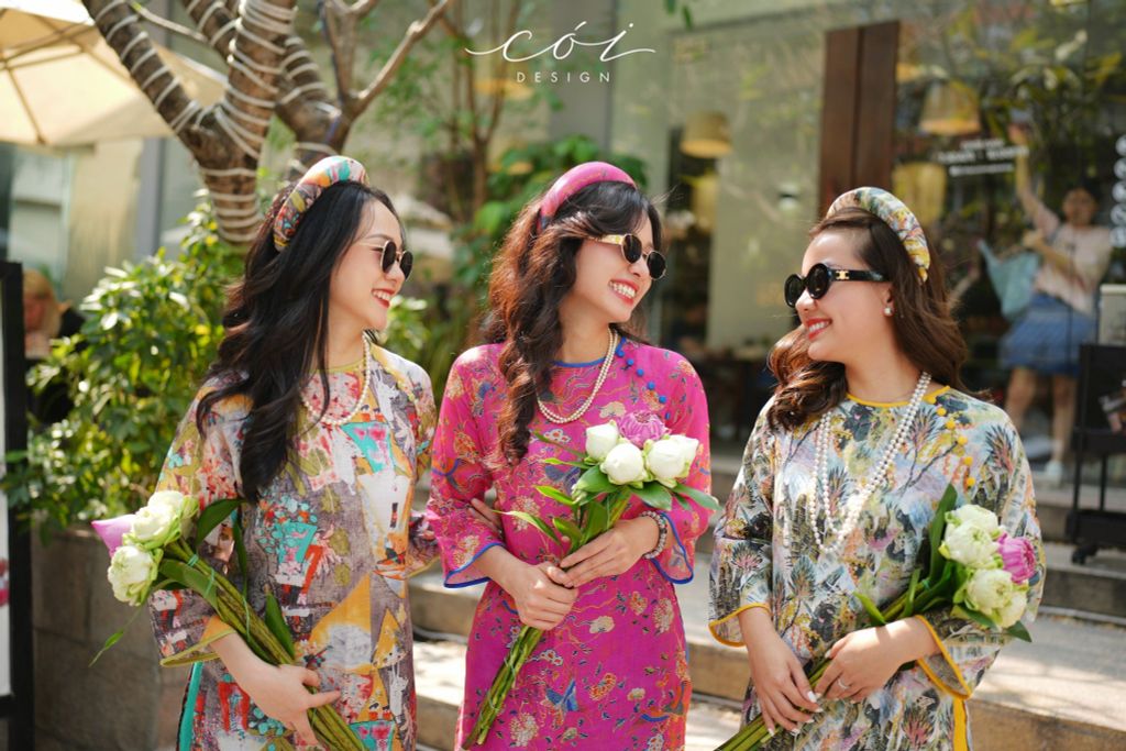 Set áo dài Sắc Xuân Bên Thềm  Cói Design