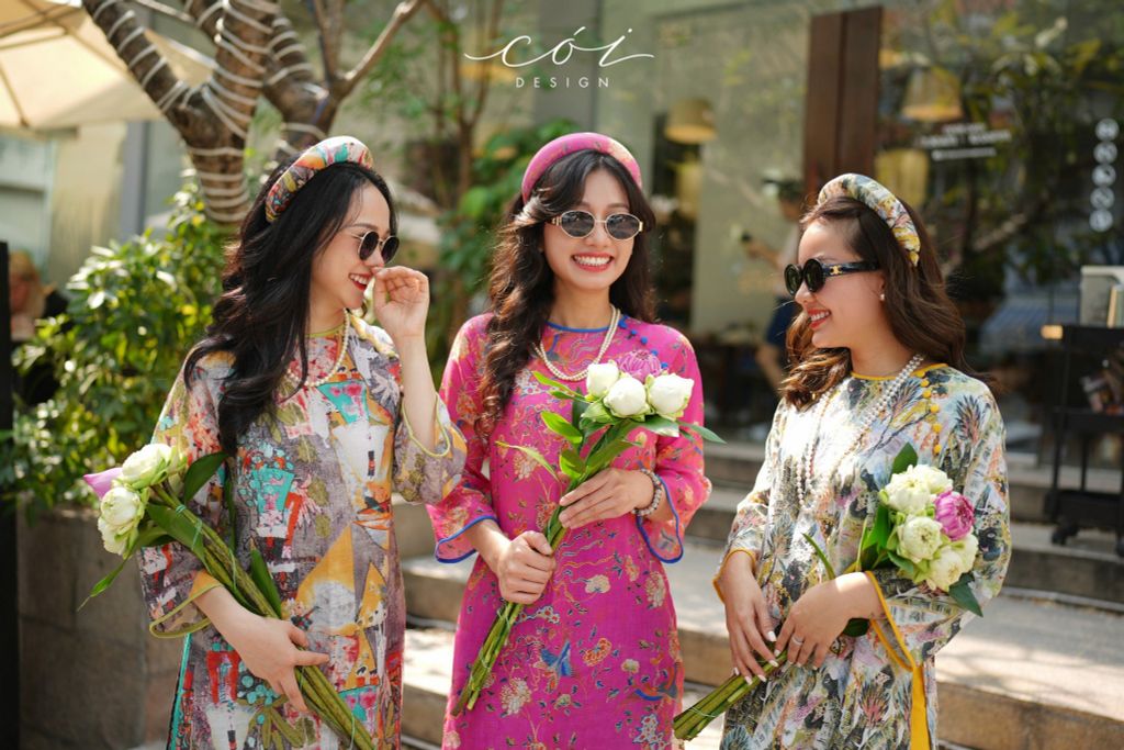 Set áo dài Sắc Xuân Bên Thềm  Cói Design
