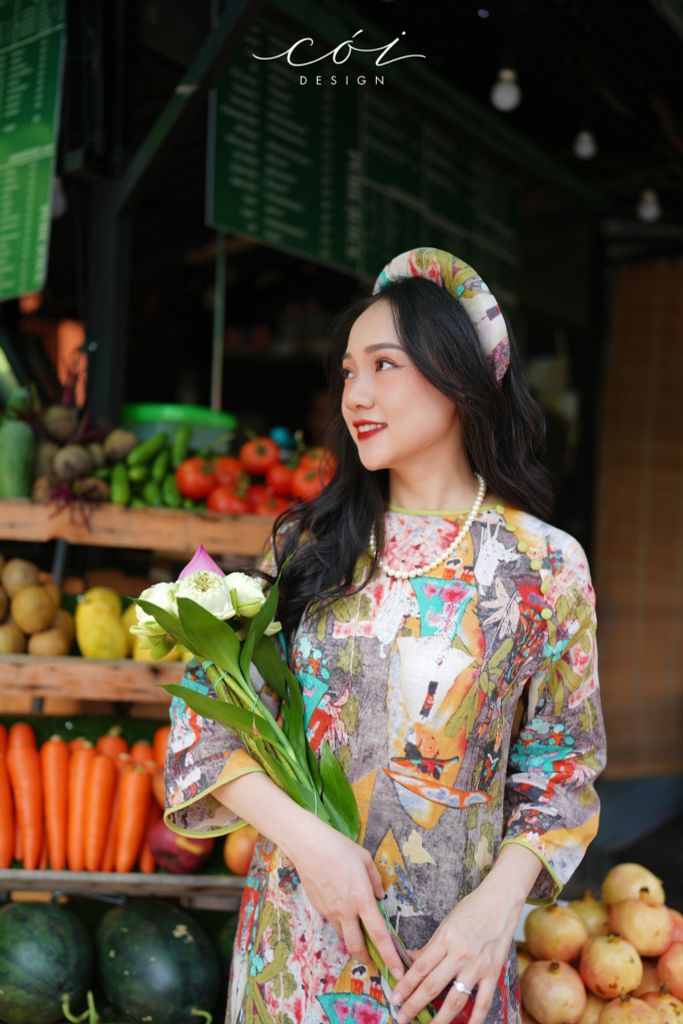 Set áo dài Sắc Xuân Bên Thềm  Cói Design