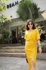 Chân váy xoắn eo Linen Cói Design