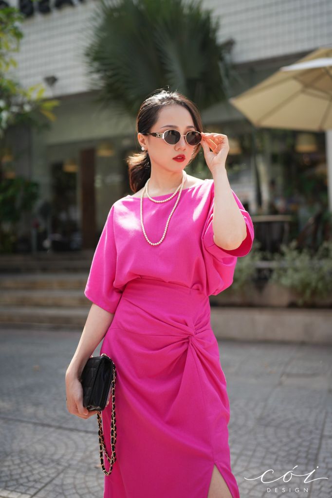 Chân váy xoắn eo Linen Cói Design