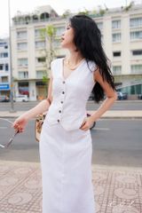 Set gile chân váy Linen tưng premium Cói Design