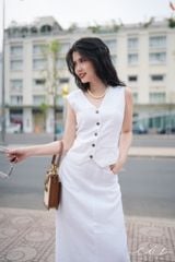Set gile chân váy Linen tưng premium Cói Design