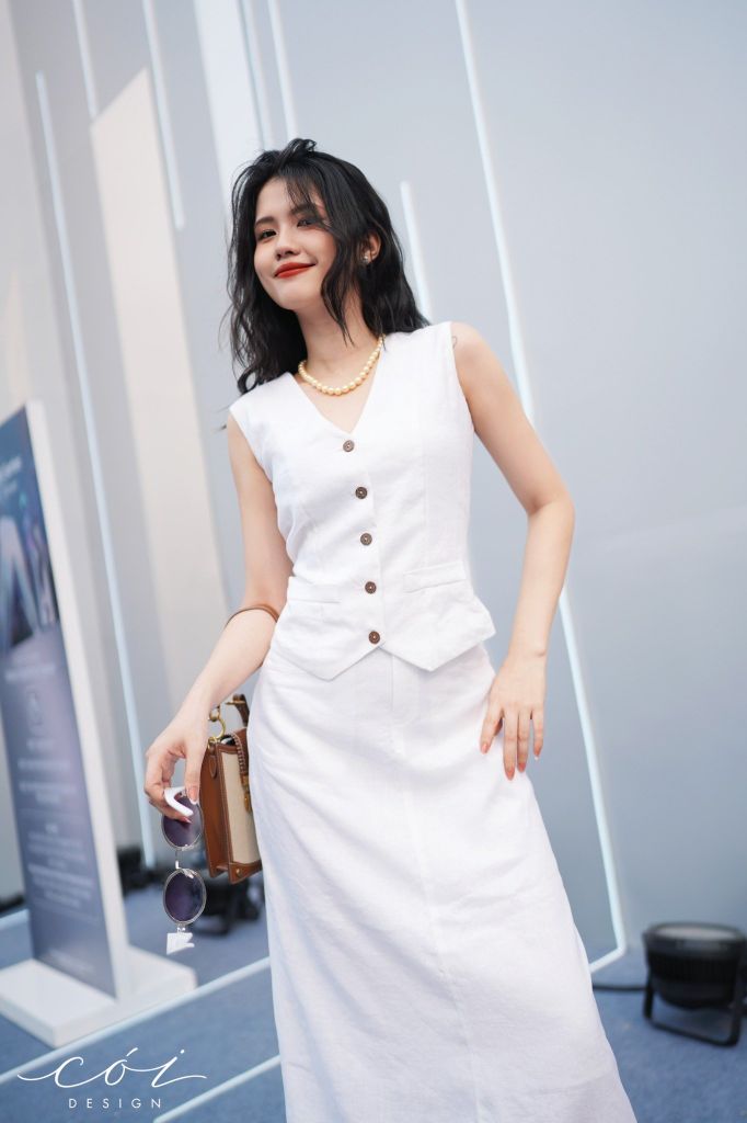 Set gile chân váy Linen tưng premium Cói Design