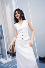 Set gile chân váy Linen tưng premium Cói Design
