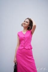 Chân váy gile linen tưng premium Cói Design