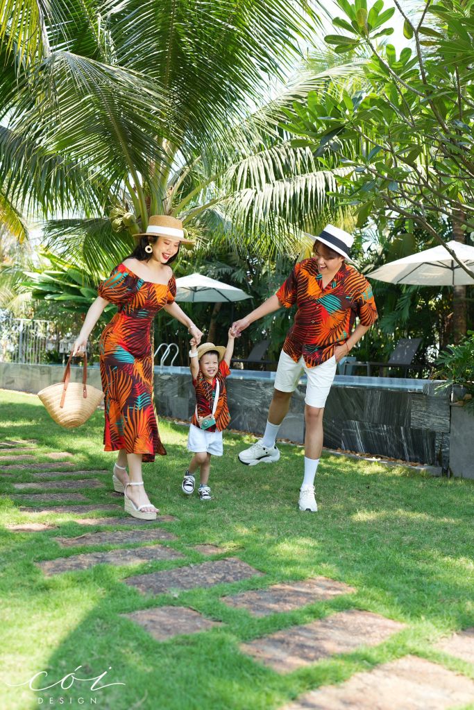 Đầm bẹt vai họa tiết Linen hàn Cói Design