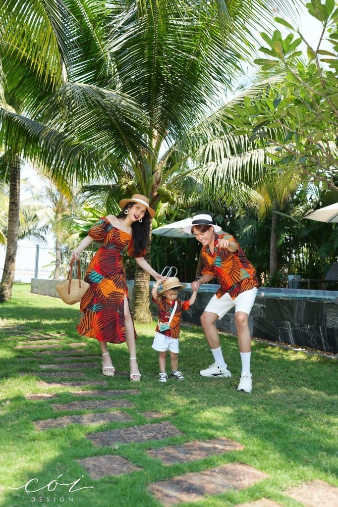 Đầm bẹt vai họa tiết Cói Design