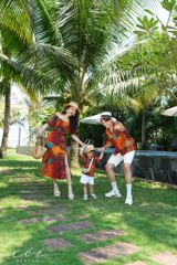 Đầm bẹt vai họa tiết Linen hàn Cói Design