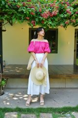 Áo xếp nhún bẹt vai Linen tưng premium Cói Design