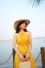 Đầm yếm khoét eo Linen tưng premium Cói Design