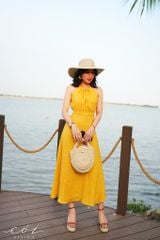 Đầm yếm khoét eo Linen tưng premium Cói Design