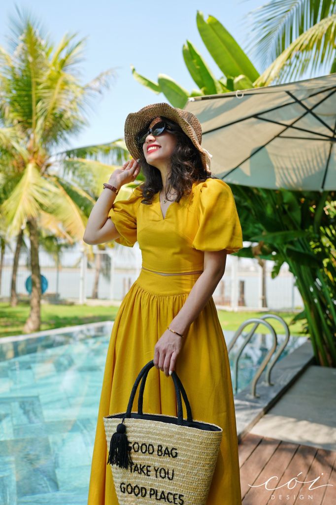 Set chân váy tay phồng Linen hàn Cói Design