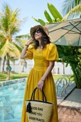 Set chân váy tay phồng Linen hàn Cói Design