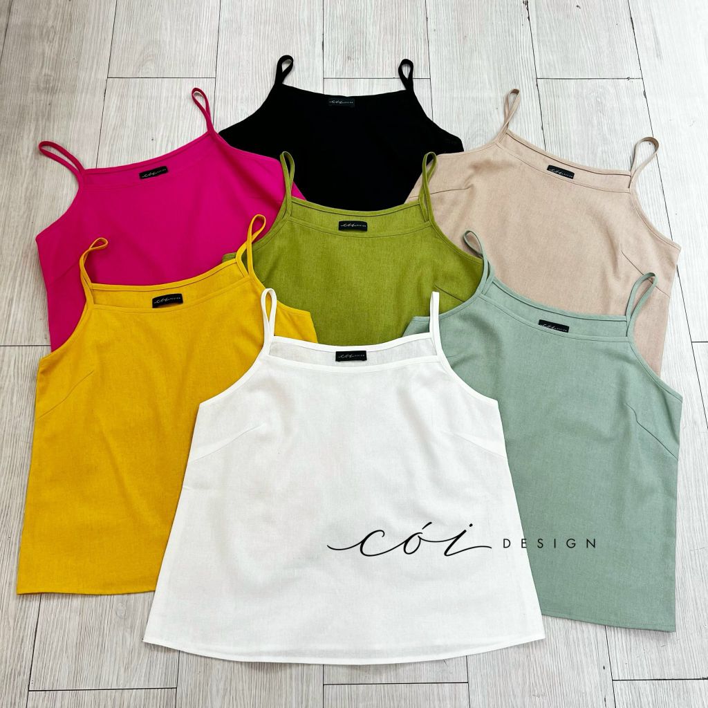 Áo 2 dây cổ tròn linen hàn Cói Design