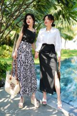 Chân váy xoắn eo Linen Cói Design