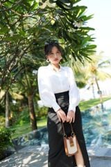 Chân váy xoắn eo Linen Cói Design