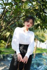 Chân váy xoắn eo Linen Cói Design