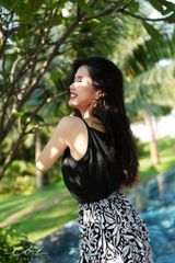 Áo 2 dây cổ tròn linen hàn Cói Design