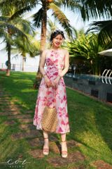 Đầm yếm khoét eo linen tơ Premium Cói Design