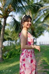 Đầm yếm khoét eo linen tơ Premium Cói Design